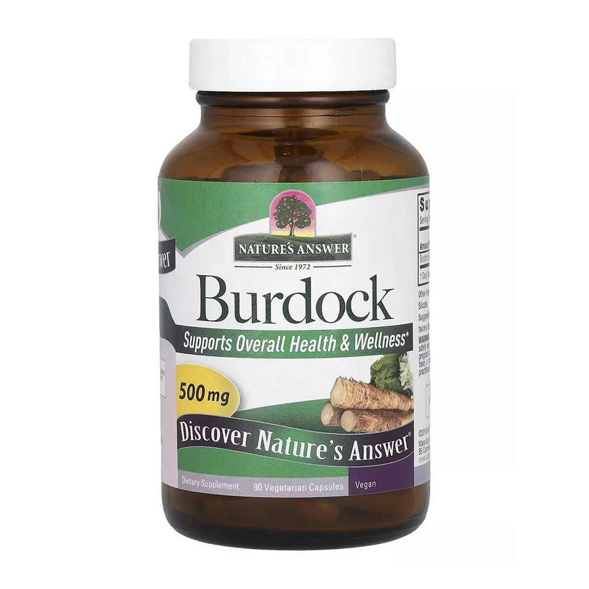 Лопух Nature's Answer Burdock, 500 мг, 90 вегетаріанських капсул